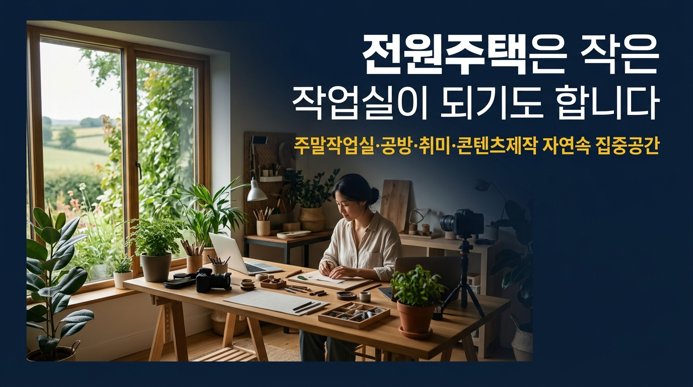 전원주택은 작은 작업실 기능이 되기도 합니다