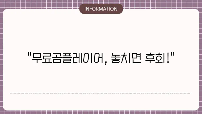 컴퓨터 무료곰플레이어 문뢠
