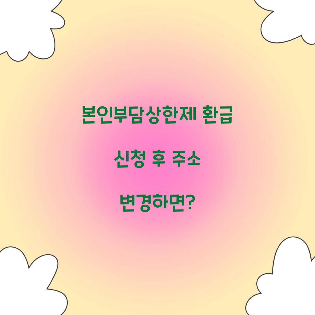 본인부담상한제 환급 신청 후 주소 변경하면?