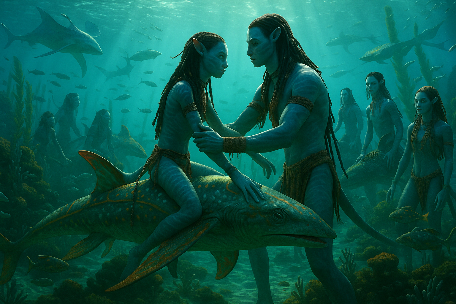 판도라 바닷속 나비족과 해양 생명체의 조화