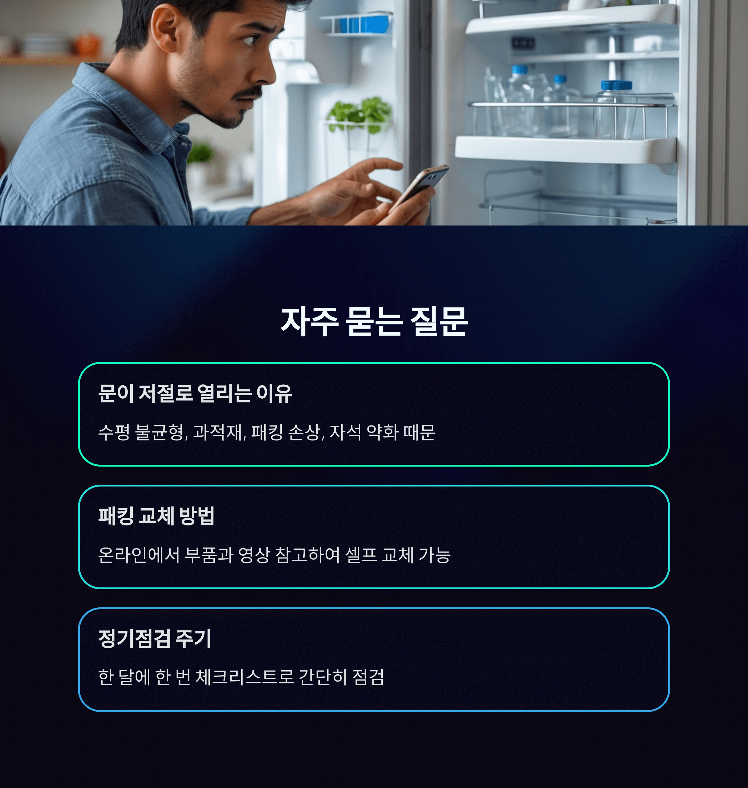 냉장고 문 안 닫힘 해결방법