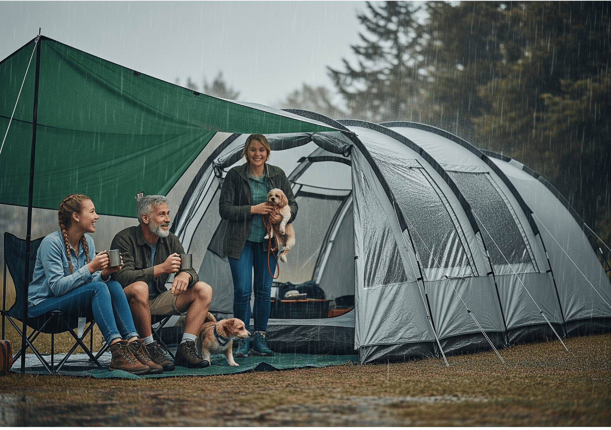 비오는 날 캠핑, 방수 텐트