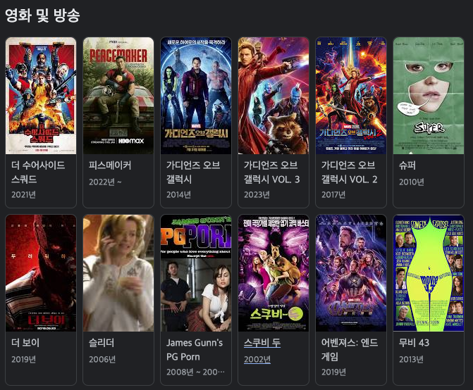 제임스건 필모그래피