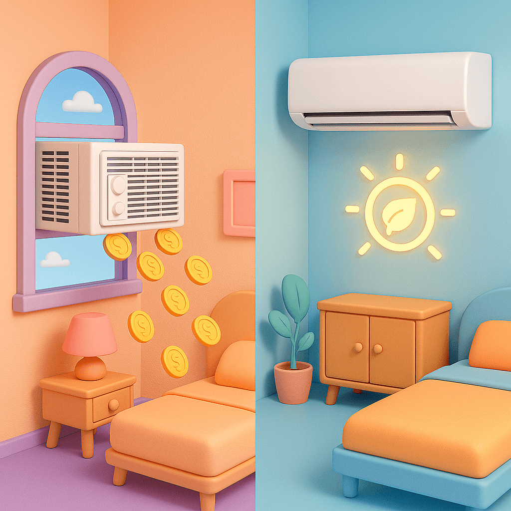 전기세 비교 &ndash; 창문형 vs 벽걸이