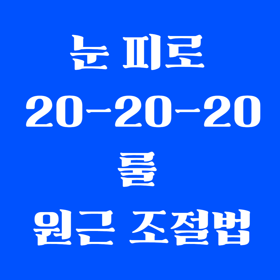 눈 피로 202020 룰 원근 조절법