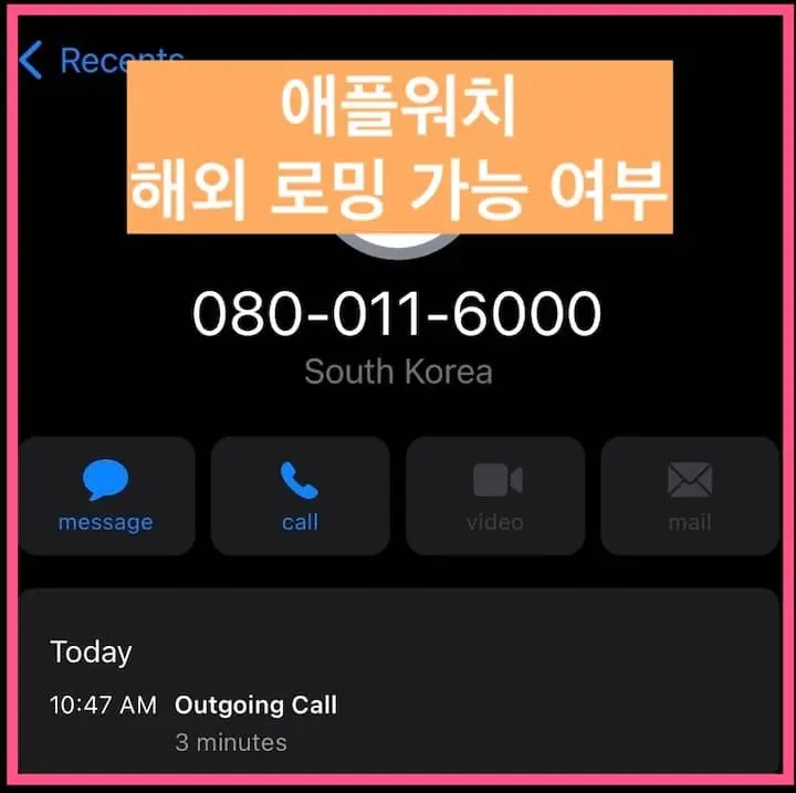 애플워치 로밍 skt