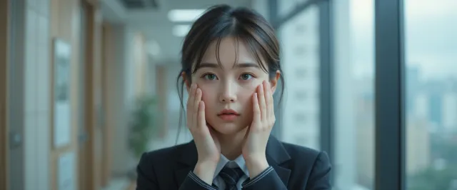 냉방병 증상으로 두통을 겪는 사무직 근로자