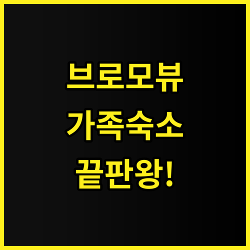 브로모 뷰 호텔 가족 여행에 최적화된..