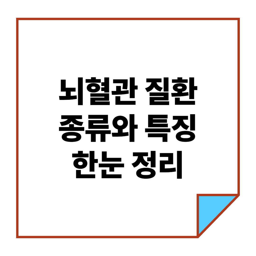 뇌혈관 질환이란? 종류와 특징 한눈 정리