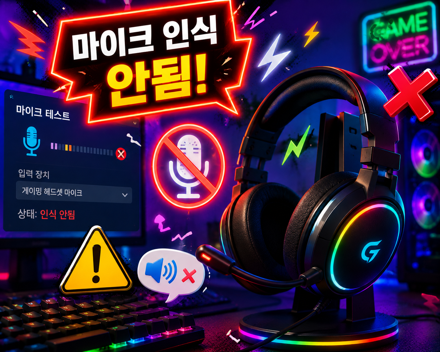 게이밍 헤드셋 마이크 인식 안됨 해결방법 총정리 이어폰 마이크 소리 안들어감 원인