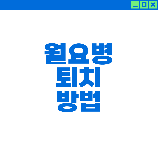 월요병 퇴치 방법