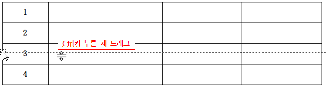 한글 표 셀 크기 조정