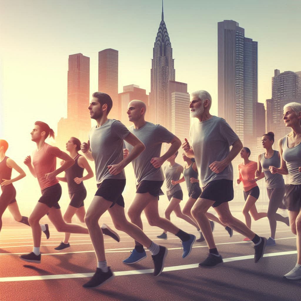 다양한 연령대의 러너들이 함께 달리는 모습2