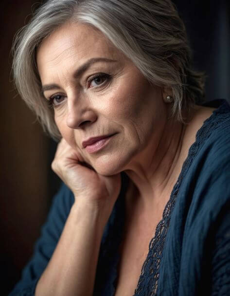 뭔가 혼자 생각하고 있는 엄마의 모습