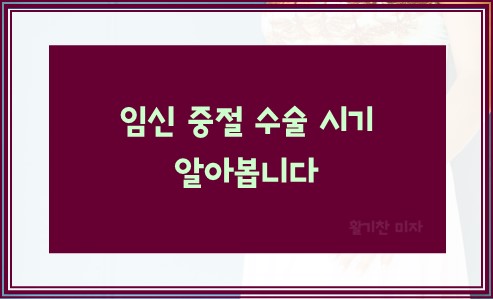 임신 중절 수술 시기