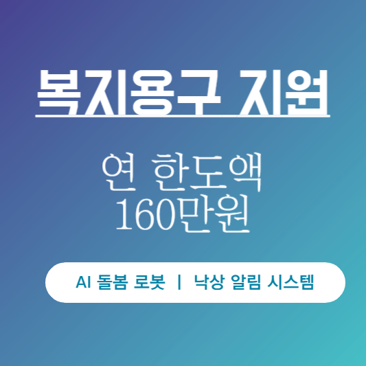 복지용구 지원사업 AI돌봄로봇, 낙상알림시스템 연 한도액 160만원