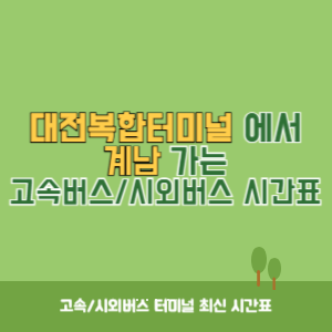 대전복합터미널에서 계남 가는 시외버스 시간표 최신정보