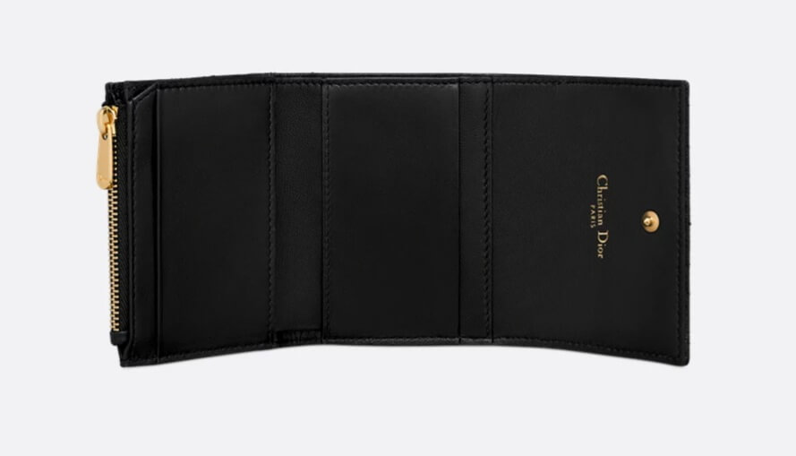 디올 Dior 블랙 서플 까나쥬 반지갑 내부