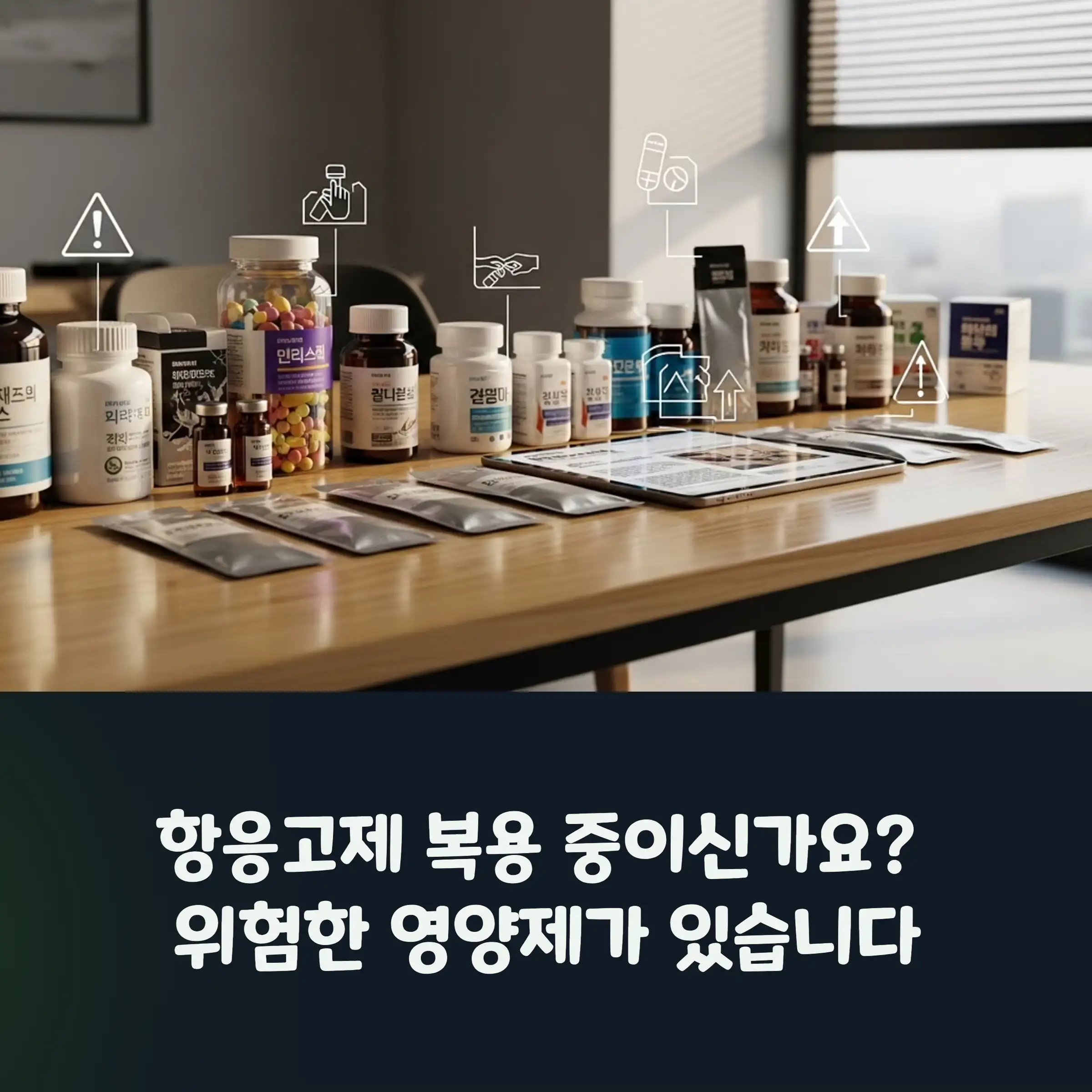 영양제가 늘어져 있다.