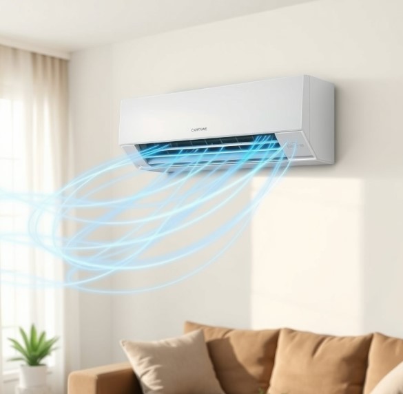 에어컨 바람이 강하게 나오고 있습니다.