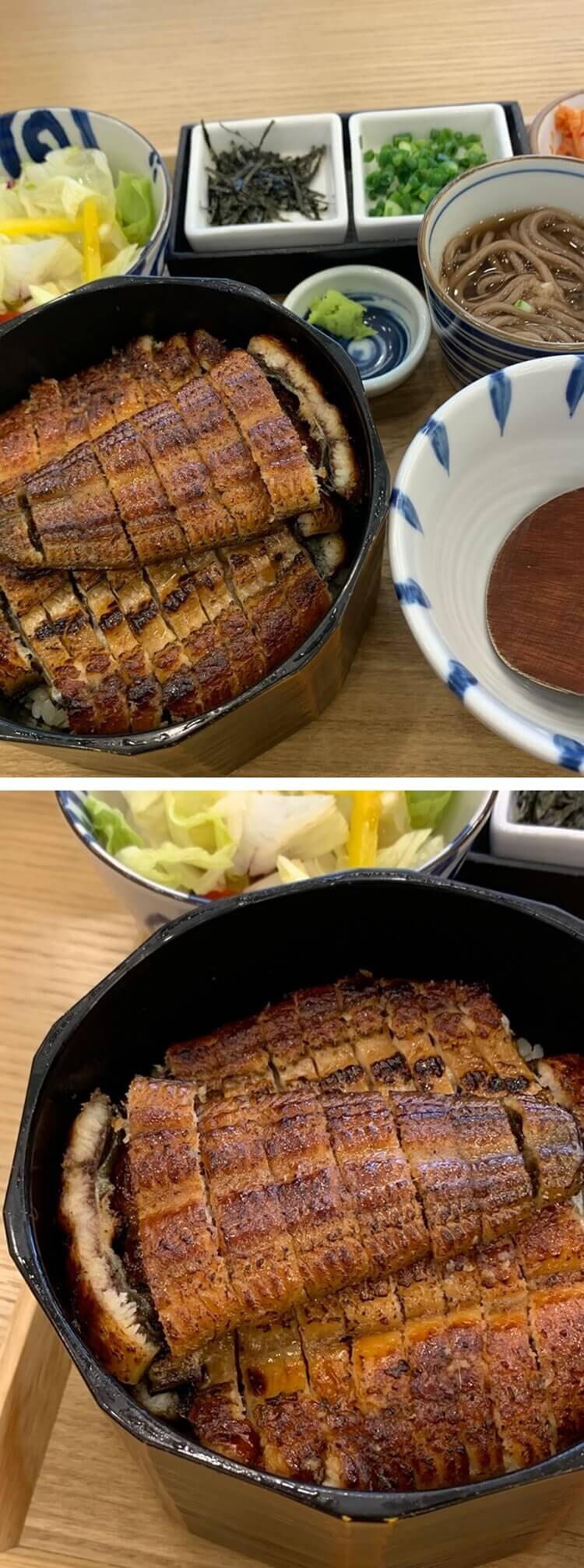 그릇을 꽉꽉 채우고 있는 장어 1마리 반