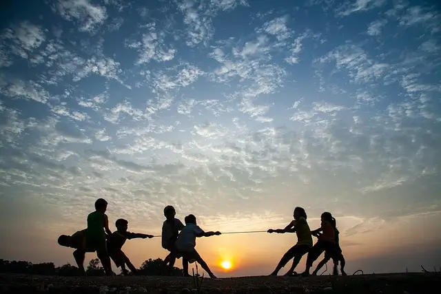 줄다리기의 교육적 가치, 규칙, 전술