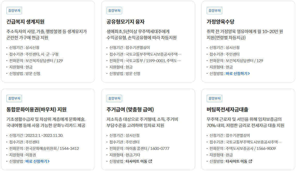 정부지원금 찾는 방법