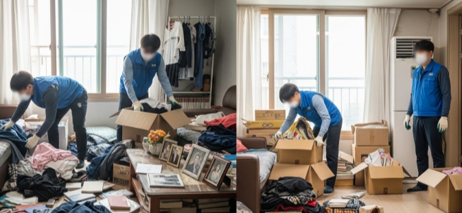 제천 고독사청소 및 정리중