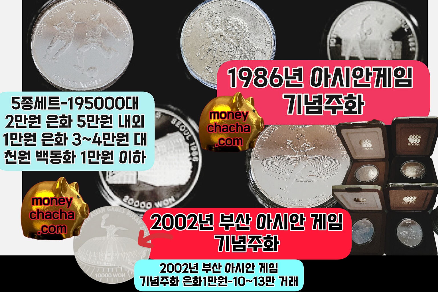 1986-아시안 게임 올림픽 기념 주화-희소성-2002 부산 아시안-올림픽-주화 가격