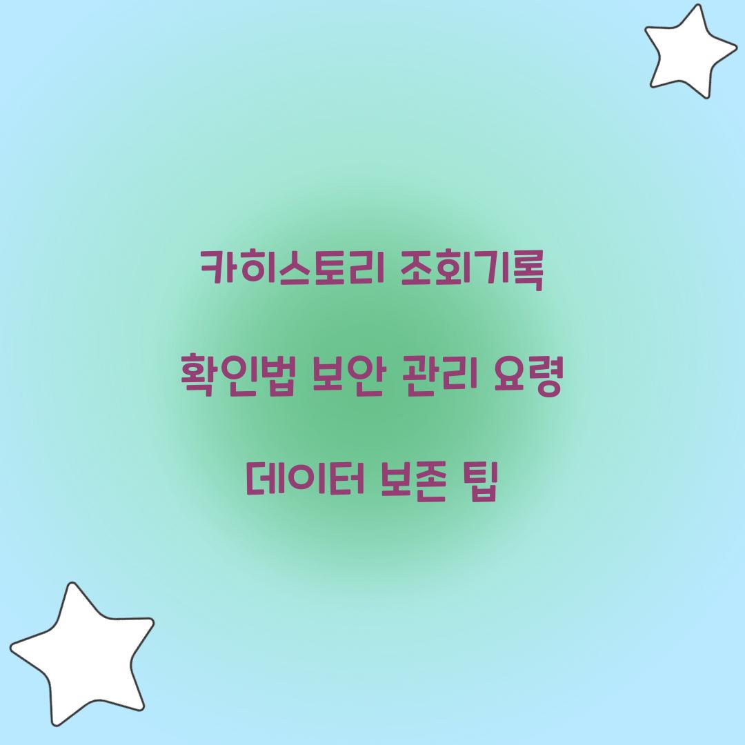 카히스토리 조회기록