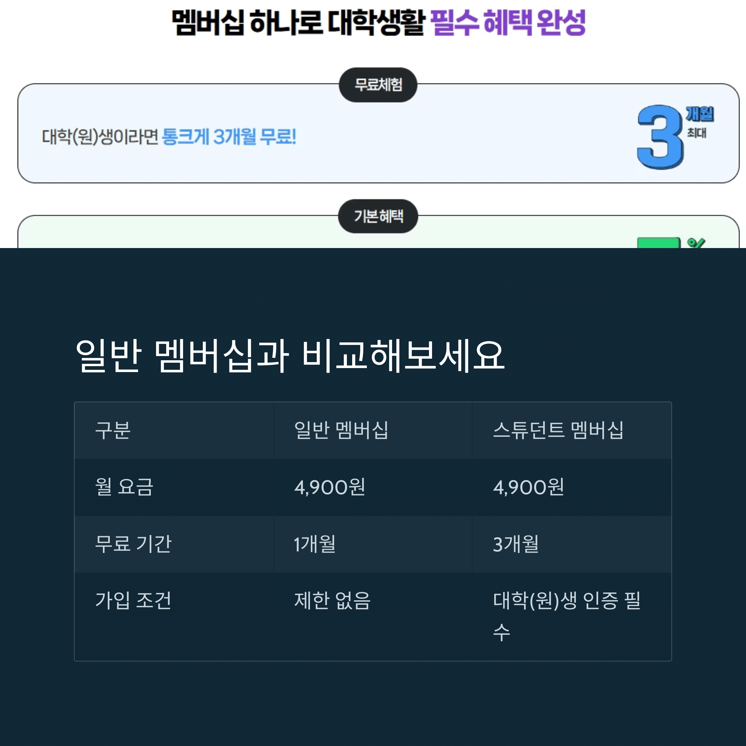 [3개월 무료 시작하기] 네이버플러스 스튜던트 멤버십