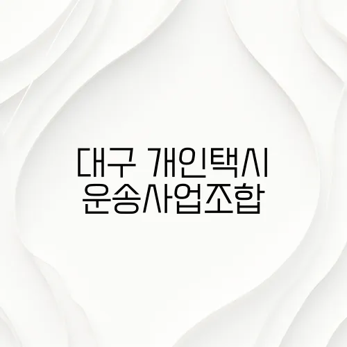 대구 개인택시 운송사업조합