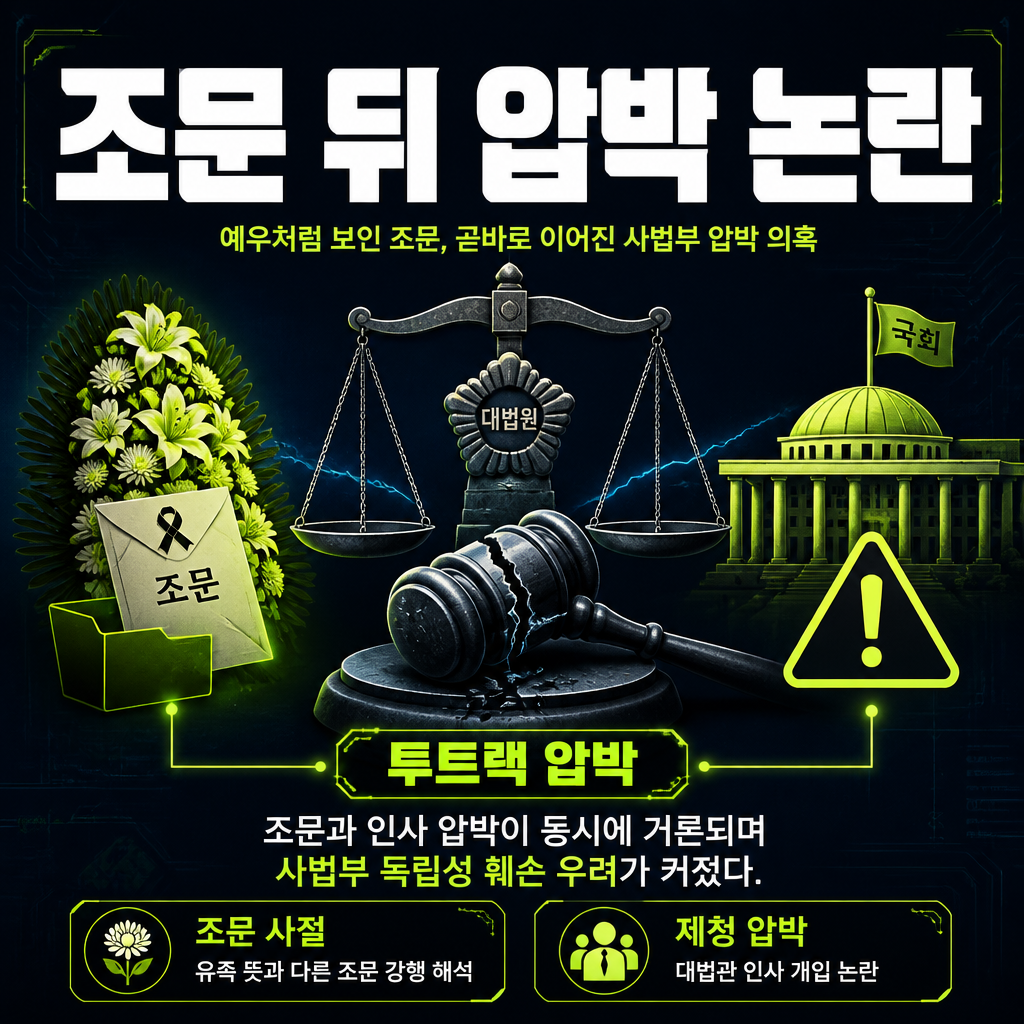 조문 뒤 압박 논란
