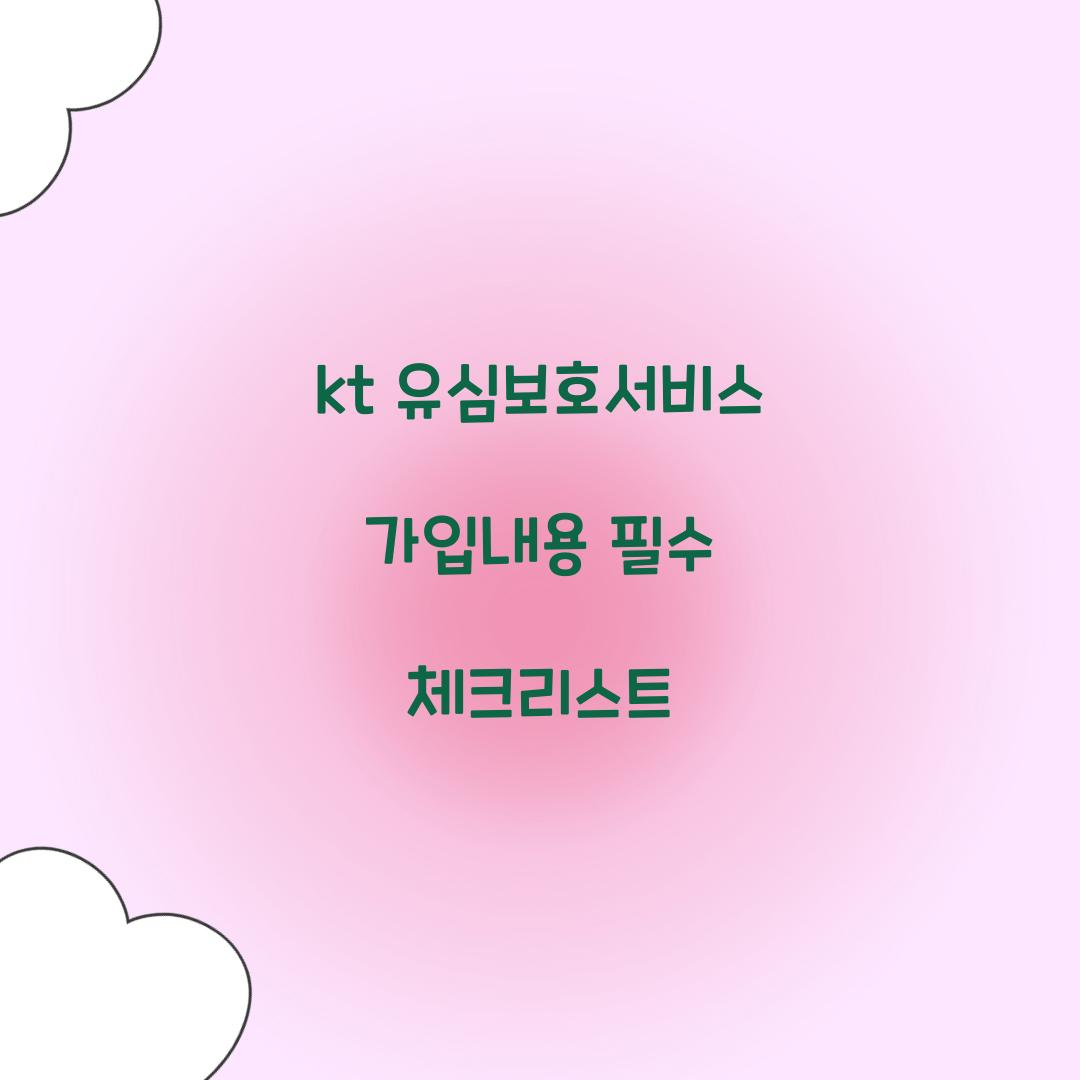 kt 유심보호서비스 가입내용