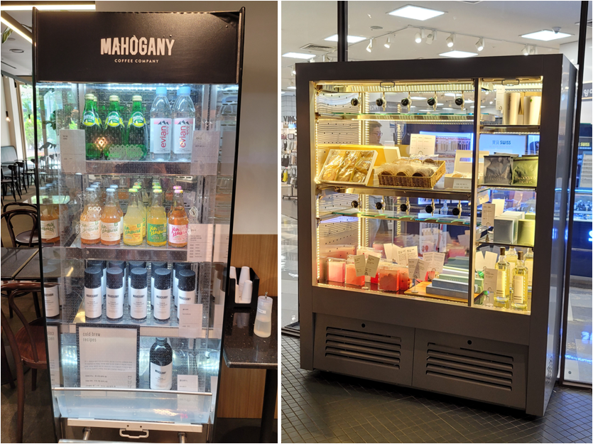 음료와 쿠키 및 MD상품