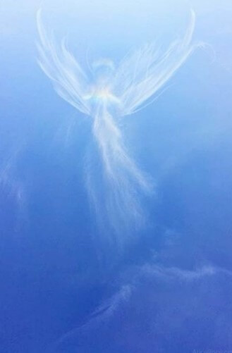 파란-바탕의-하늘위로-천사가-되어-날개짓하며-올라가는-모습