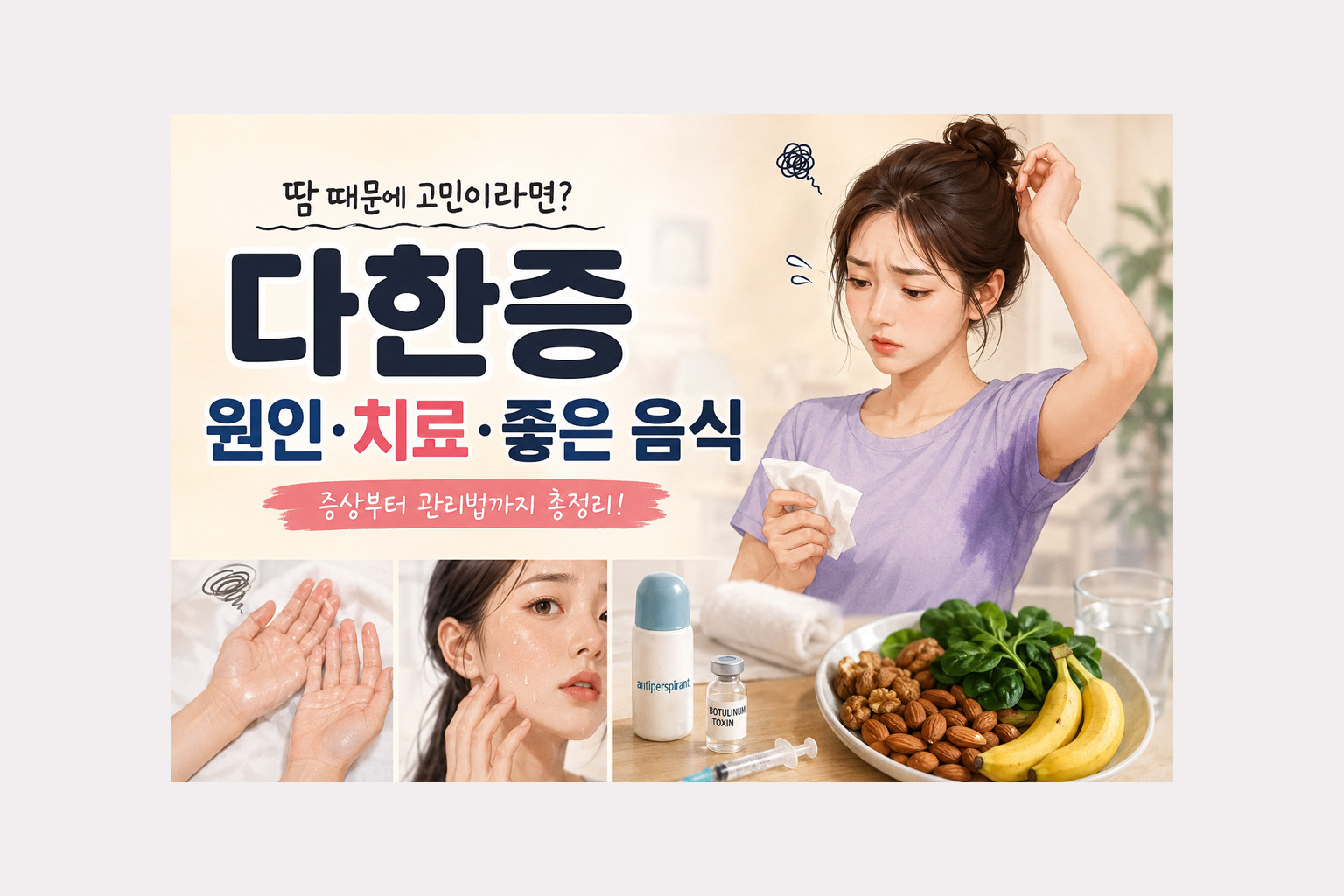 다한증, 왜 이렇게 땀이 많을까? 원인부터 치료&middot;음식까지 총정리