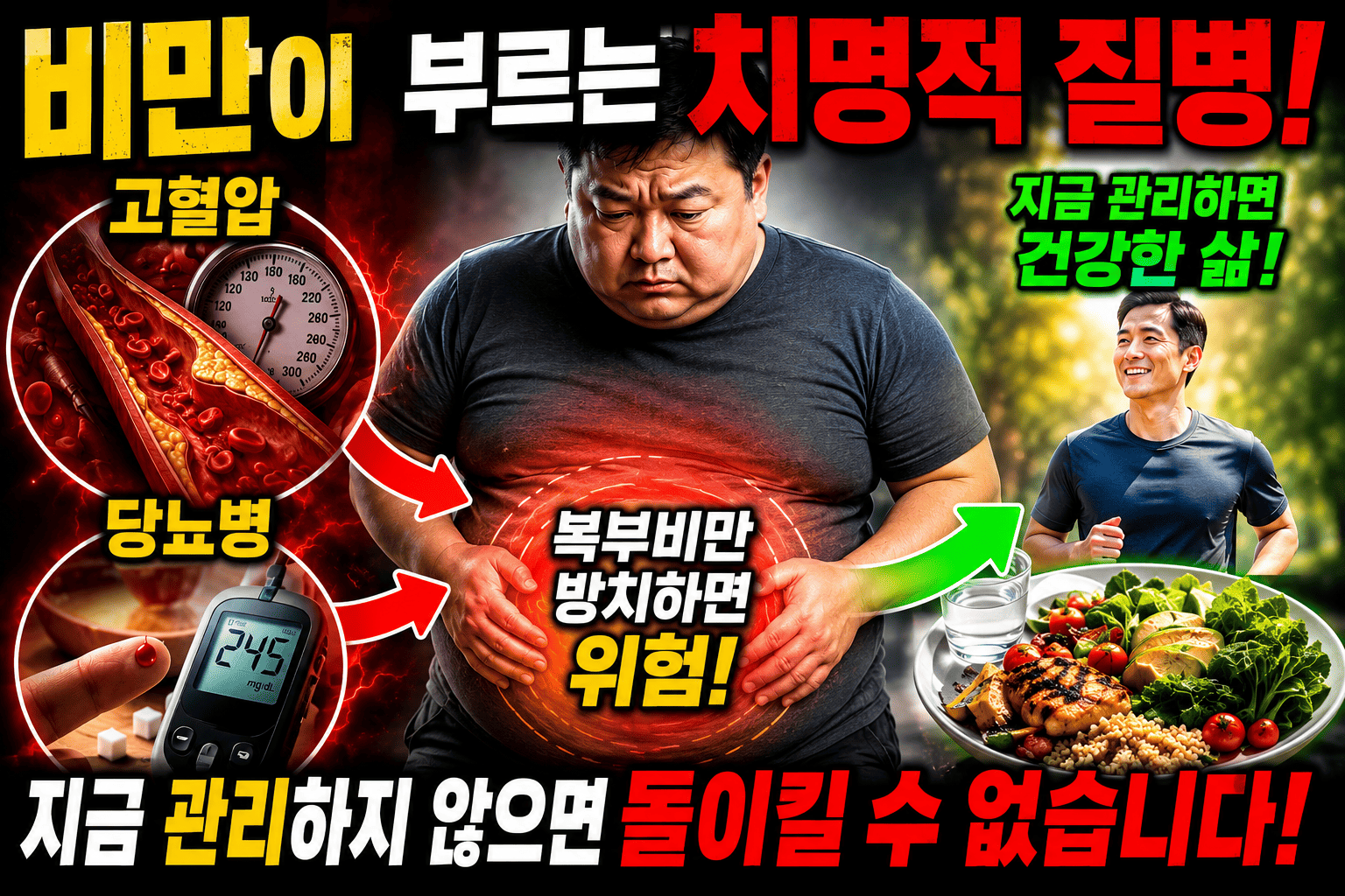 비만이 만드는 질환 구조 (고혈압, 당뇨, 원인분석)