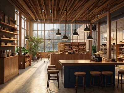 카페 같은 주택 내부 인테리어