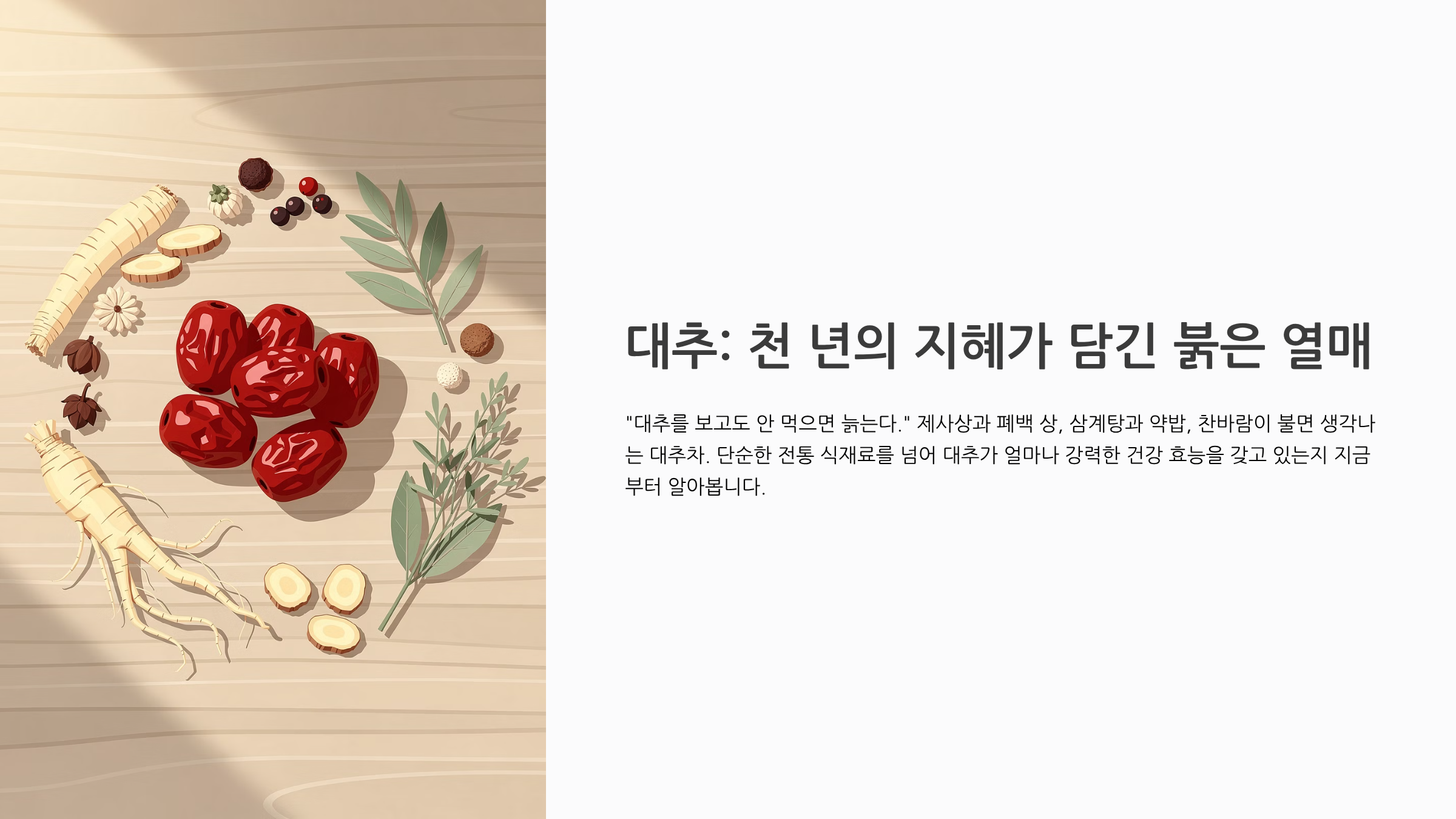 대추 효능과 부작용 완전정리 작은 열매에 담긴 불로장생의 비밀