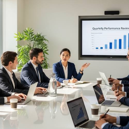 회의하는 사진으로 거버넌스를 예시하는 사진