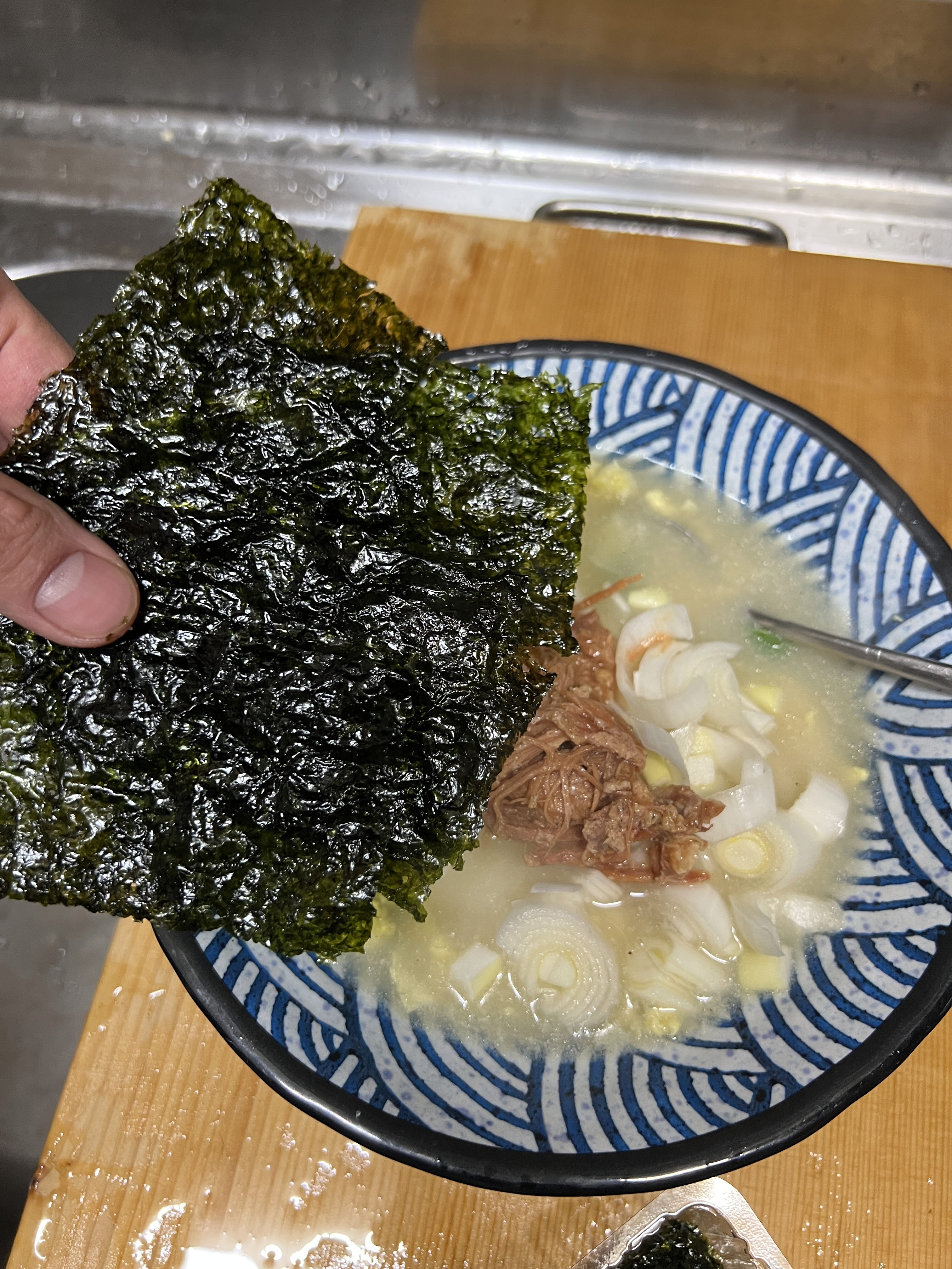 김 6장 위에 올리기