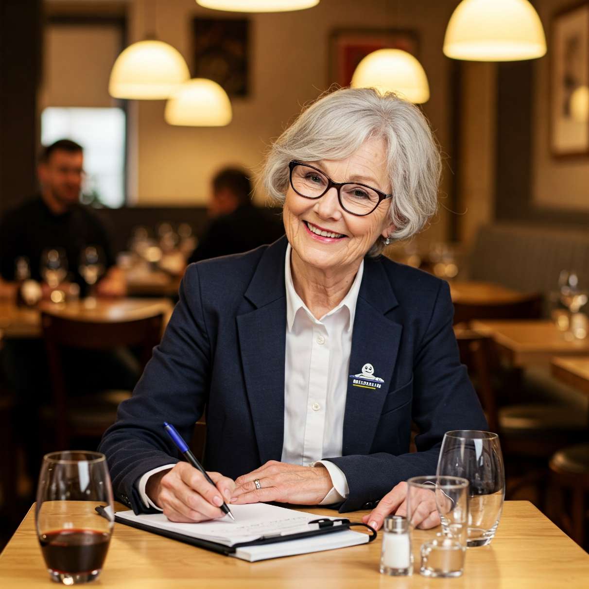 미슐랭 스타 평가원이 일반 손님으로 가장하여 레스토랑에서 음식을 평가하고 있는 모습