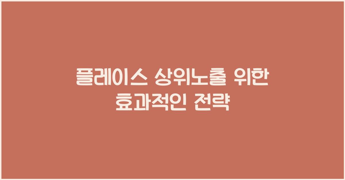 플레이스 상위노출