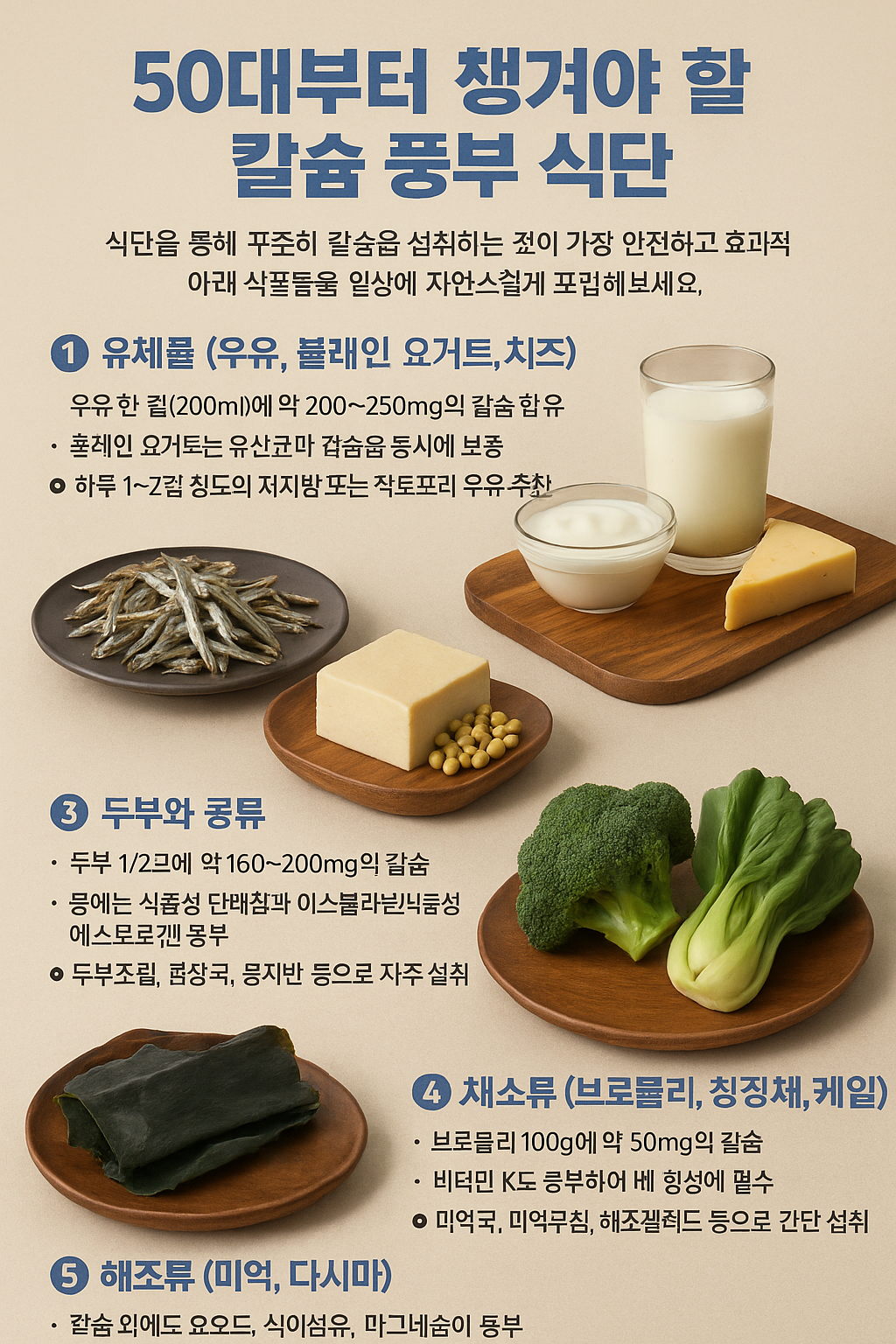 50대부터 챙겨야 할 칼슘 식단
