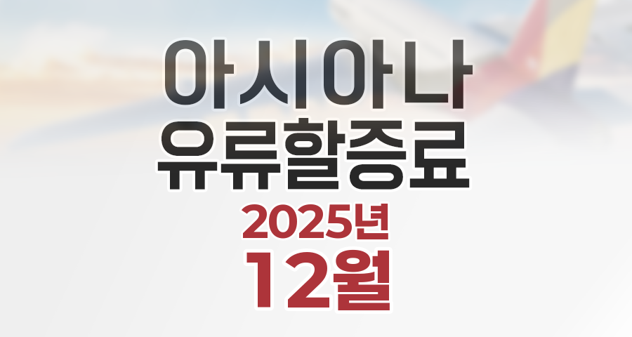 아시아나항공 2025년 12월 국제선 국내선 유류할증료 안내 및 전월 대비 변동사항
