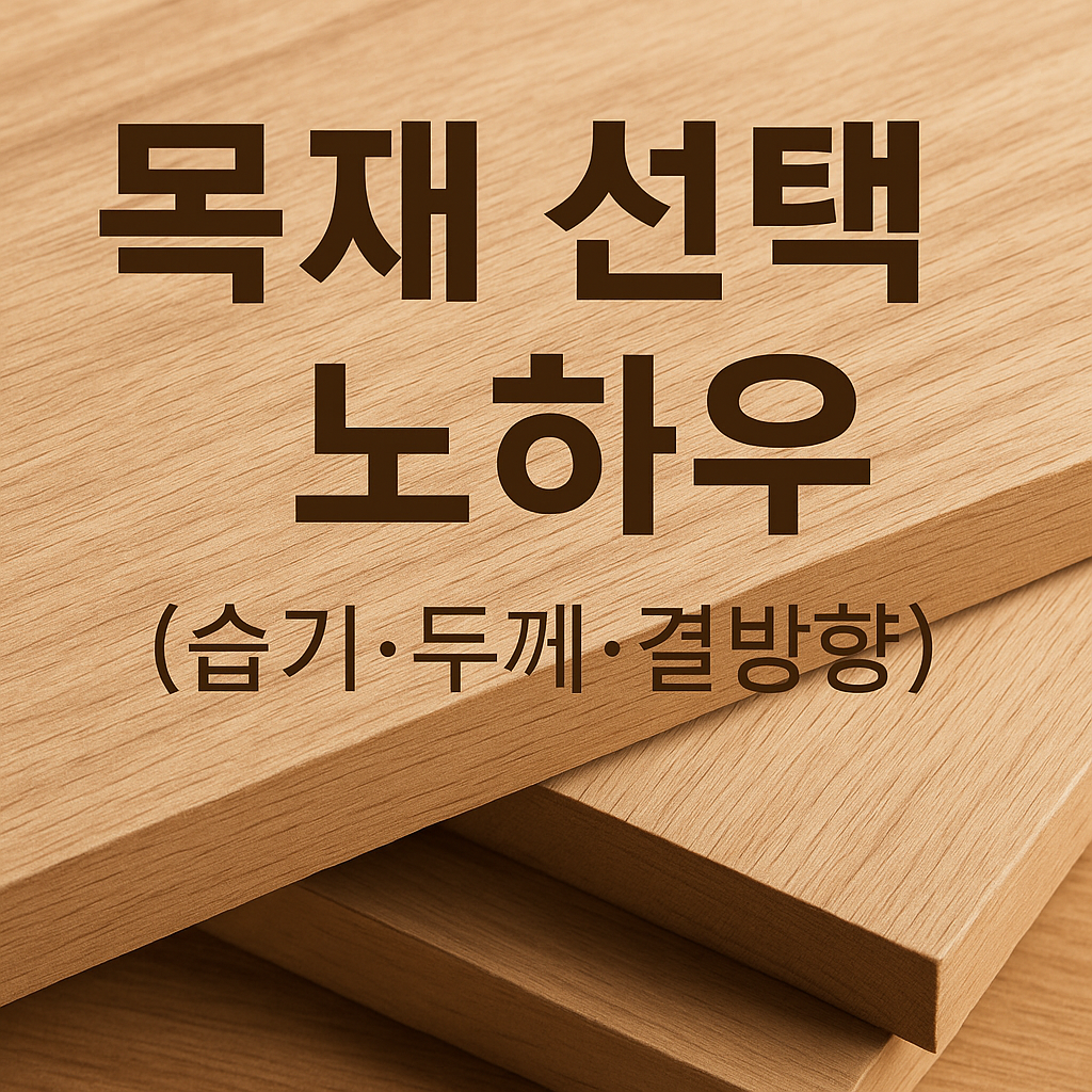 목재 선택 노하우 (습기·두께·결방향)