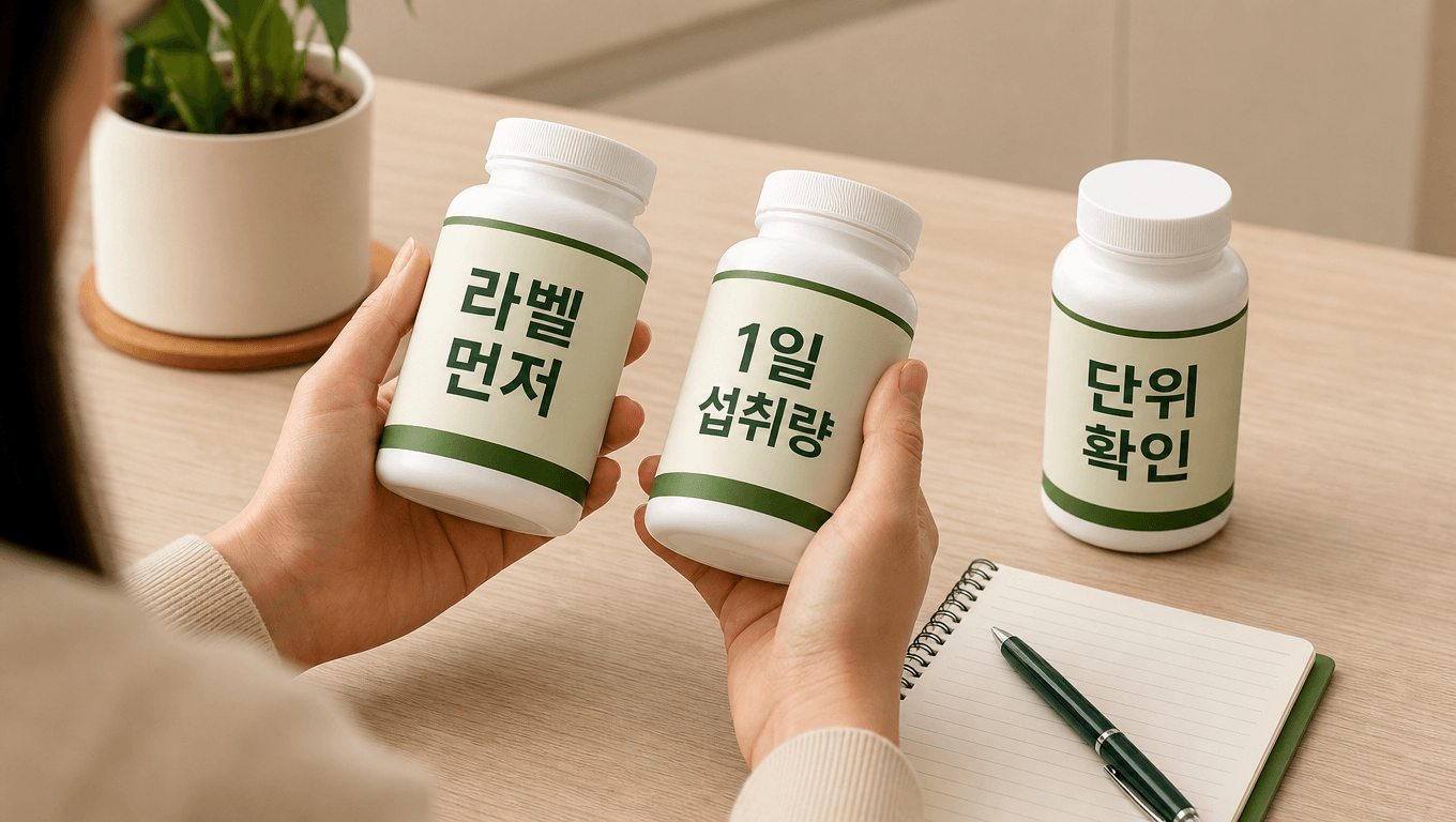 영양제 라벨 성분표 확인