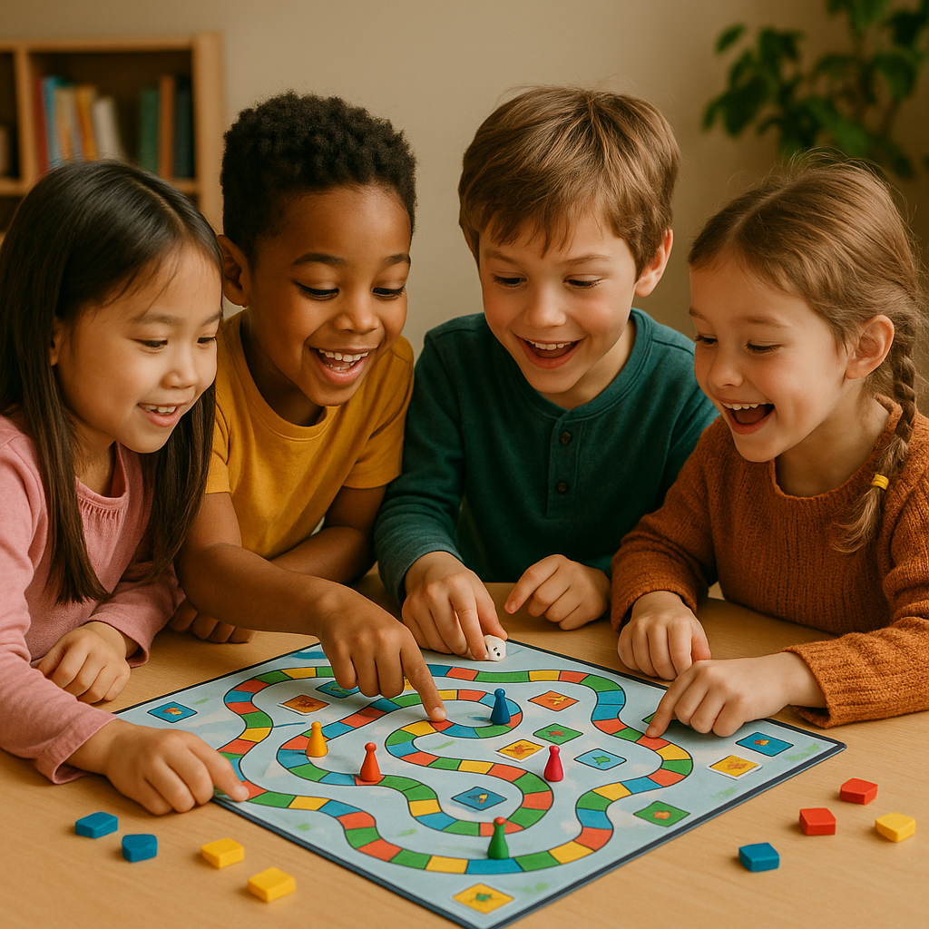 보드게임하는 어린이