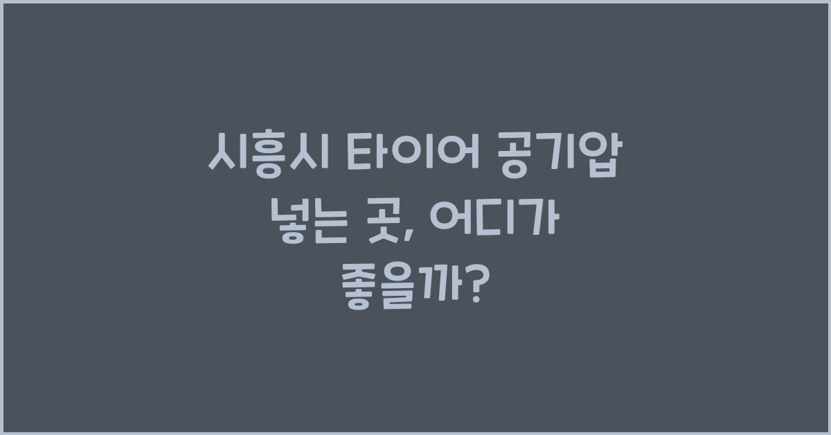 시흥시 타이어 공기압 넣는 곳